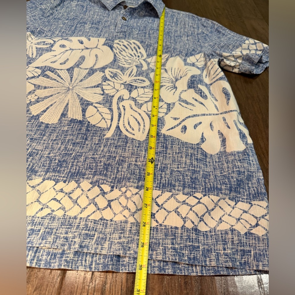 Men’s Island Republic Blue White Floral Hawaiian Resort Wear Silk Men's Shirt XL - Picture 5 of 9